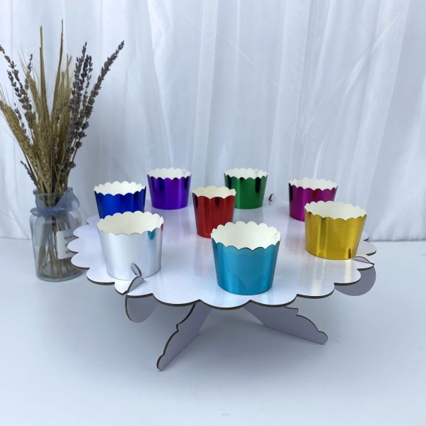 Non Stick Safe Oven Glossy Gold Silver Foil Cupcake Paper Cups