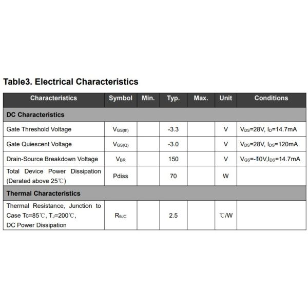 60W High Gain Wide Bandwidth Capability Frequency up to 4000MHz YP10401560T