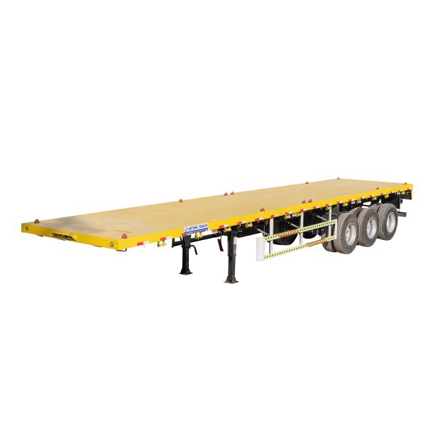 40FT Container Flatbed Trailer with LED Light 7 Ways 24V 12500mm Dimensions and 500mm High Main Beam