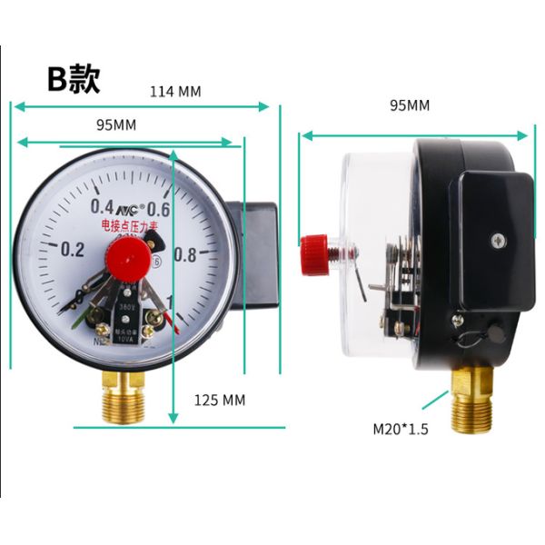 YX100 SS электрические контактируют манометр перепада давления для водоснабжения температуры