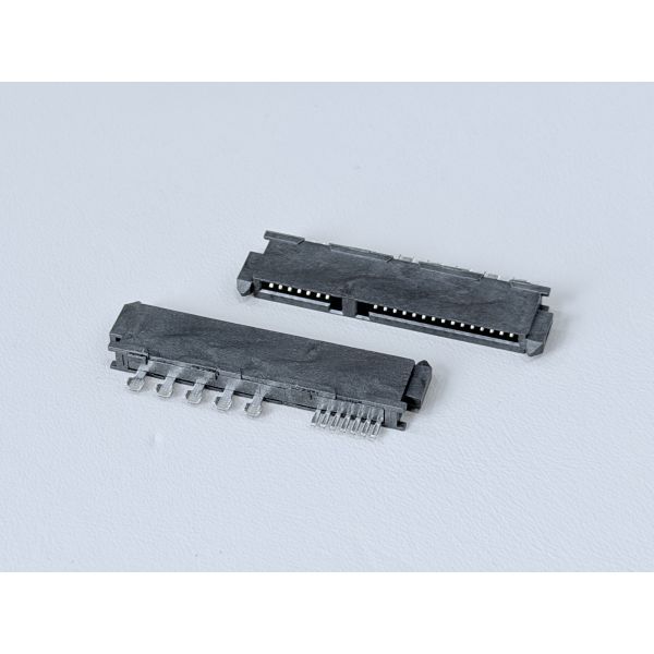 SATA 22P Female Connector | 32-Wire Solder Type 180° G/F Gold Plated | Electrical PCB Signal Terminal Connector for Server, Automotive, Wire Cable Applications