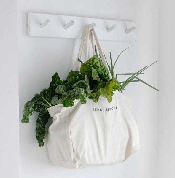 Versatile Canvas Grocery Tote Bag with Pockets Organic Cotton Reusable Stylish