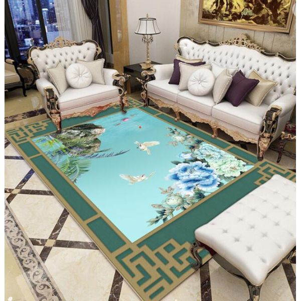 Crystal Velvet Bedroom Sofa Living Room Floor Carpet Noble Elegant New Chinese Style