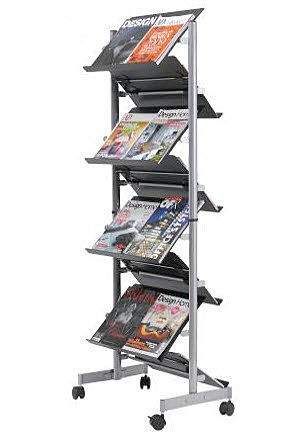 Пол стеллажа для выставки товаров журнала открытки литературы торговых выставок двойной бортовой стоит 8 полок