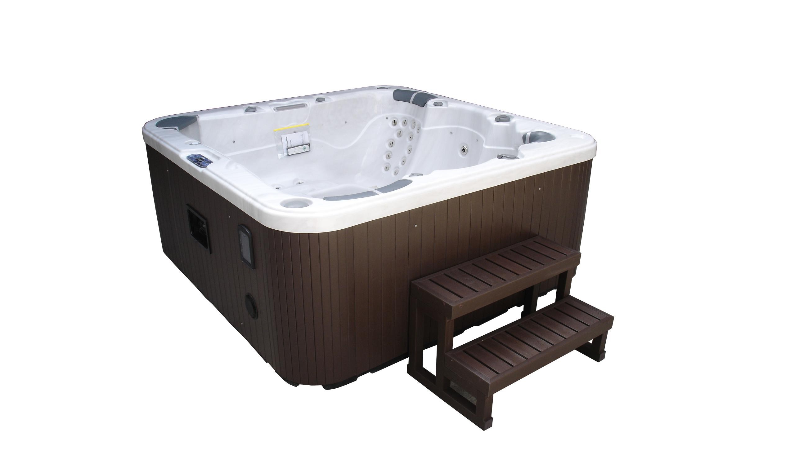 Aristech acrylic square whirlpool outdoor hydro hot tub and spa with 3 seats + 2 lounges