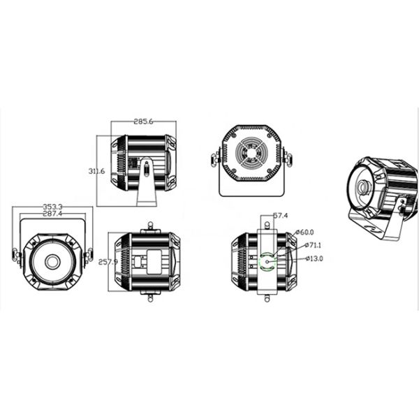 DMX512 водоустойчивое IP65 200W привело репроектор фары логотипа