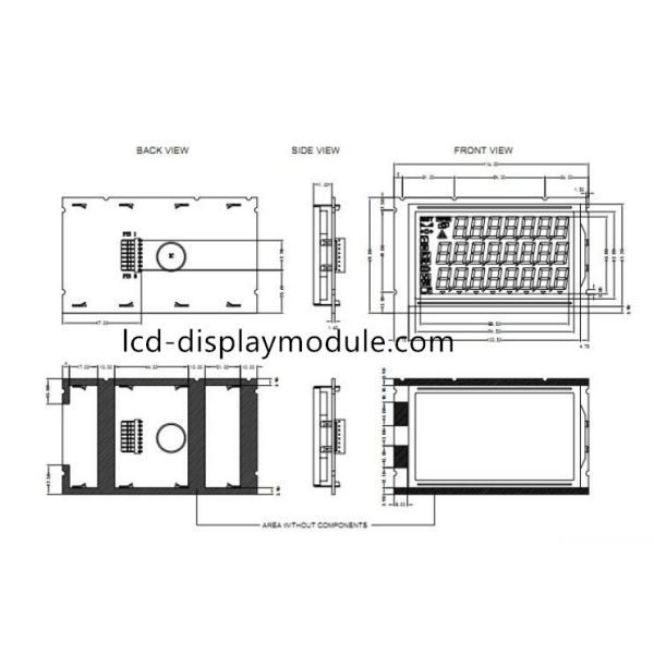 VA Negative Transmissive LCD Panel Screen PCB Board Connector For Electronic Scale