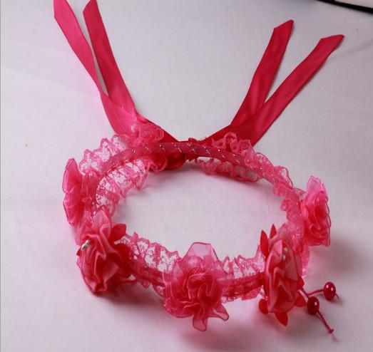 Children's crown veil, girls head flower veil headband, wedding princess wreath, wedding photography floor headdress hai