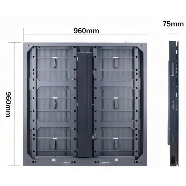 960x960mm P4 Наружный фиксированный светодиодный дисплей сверхтонкий IP66 Front Service