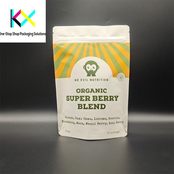 Custom Printed Snack Food Packaging Bags with Kraft Paper Stand-Up Pouch with good Design