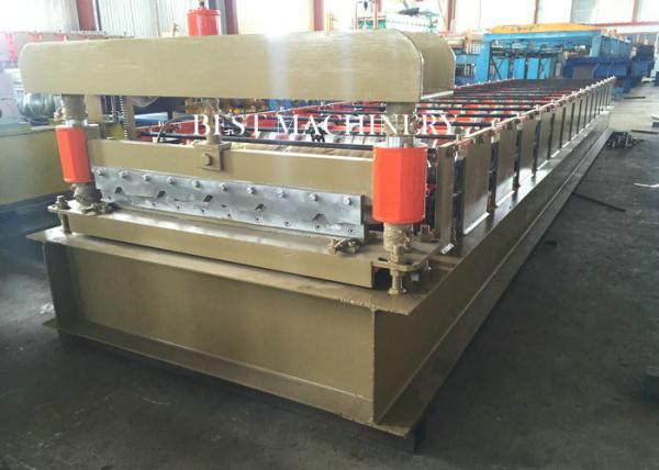 Full Automatic Steel Wall Roofing Sheet Roll Forming Machine PLC Control With Hydraulic Drive
