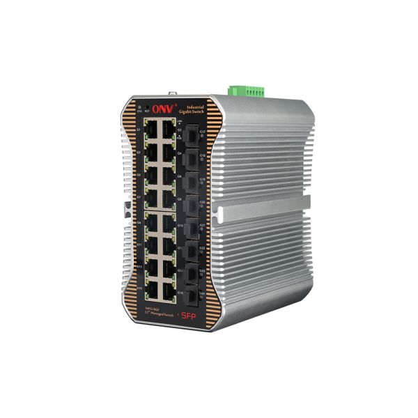 L2+ Managed 24 Port Gigabit Industrial Fiber PoE Switch With 52Gbps Switching Capacity