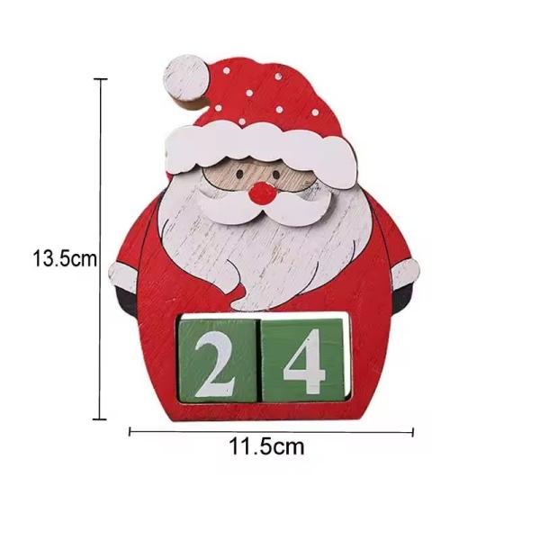 Customized DIY Christmas wooden countdown calendar Christmas ornaments Santa elk ornaments