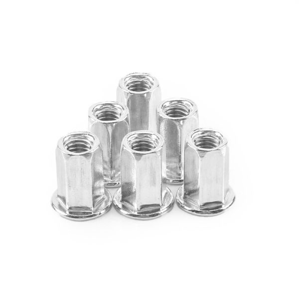 Flat Head Full Hex Rolling Stock Rivet Nut Steel Material Zinc Plated Finish