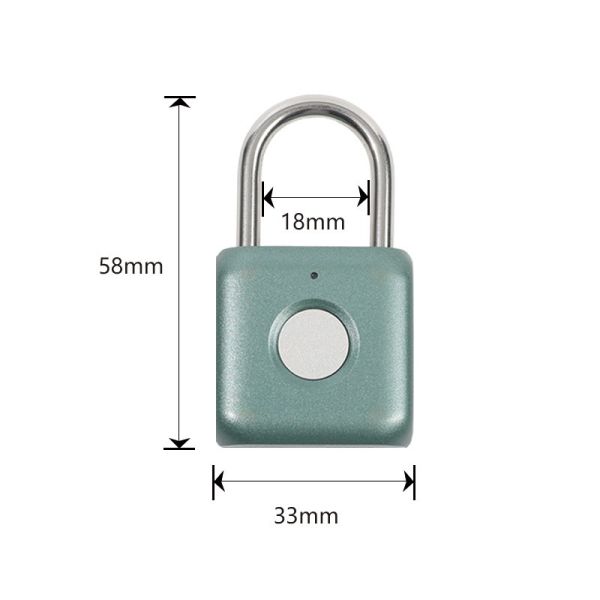 High-Tech Smart Fingerprint Lock Anti-Theft Anti-Rust Powder Coated Durable Aluminium Zinc Alloy Luggage Padlock for Travel Use