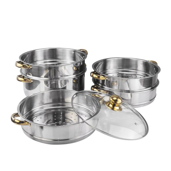 Five Layers Stainless Steel 410 Steamer Food Pot  For Restaurant