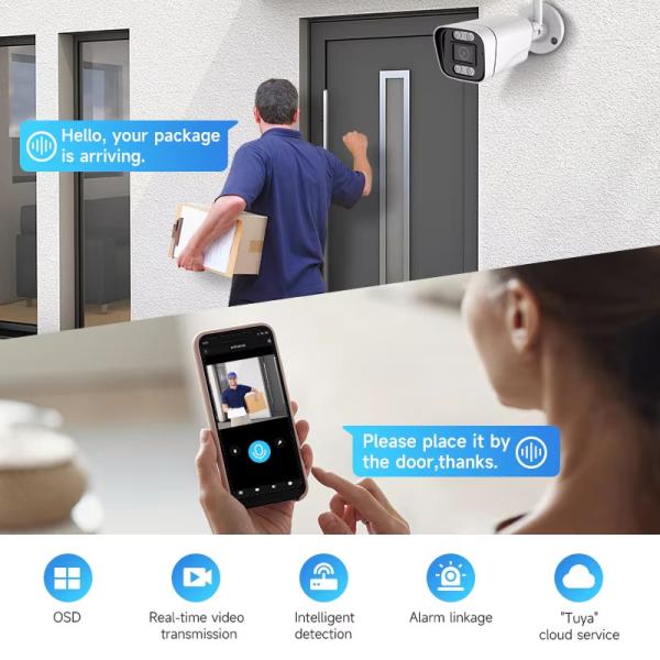4MP Waterproof Night Vision IP WiFi Bullet CCTV Network Camera With Audio Tuya Smart Home Security Wireless CCTV Camera