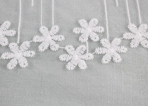 51 polegadas de tela bordada flor do laço da malha do marfim para vestidos de casamento franceses