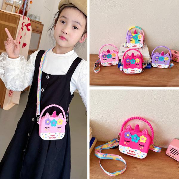 Unicornio Caixa de Pensil Silicone Organização de Armazenamento Saco Crossbody Bolso ombro Bolso de mão Natal Regalos de aniversário para meninos meninas