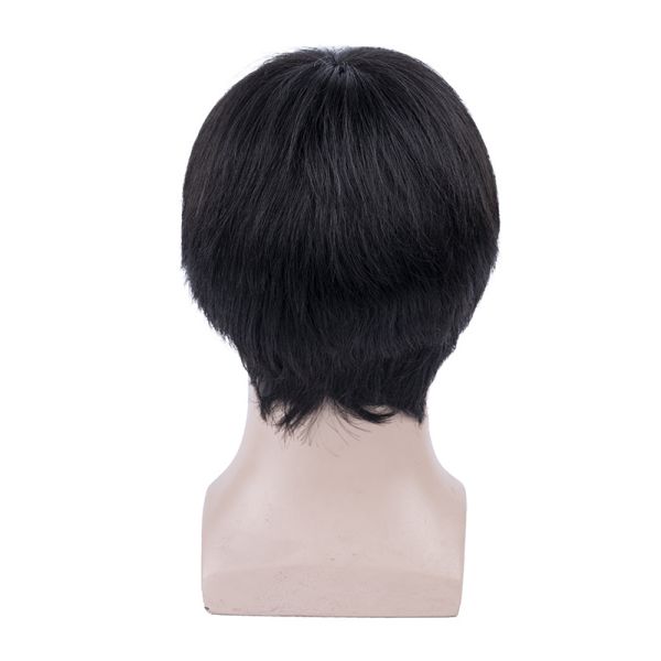 Light Brown Lace Brazilian Human Hair Mens Full Lace Wig with Machine Made Technique