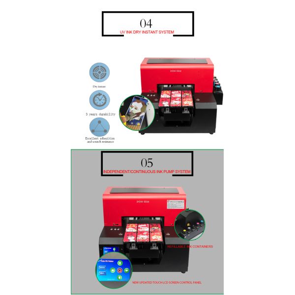 Commercial A3 UV Flatbed Printer Uv Ink Printer For TPU Glass Metal Wooden