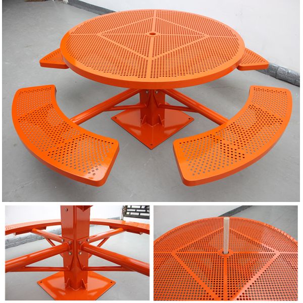 Коммерческие стальные столы и стулья для пикника на открытом воздухе