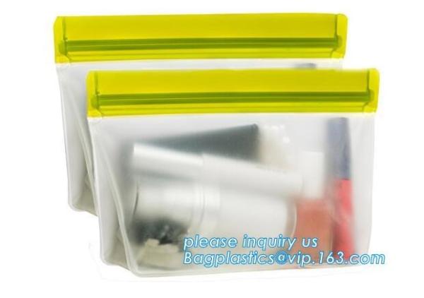 ReZip Seal Reusable Storage Bag PEVA food/snack/lunch storage bag, Reusable zip seal leakproof peva food snack storage b