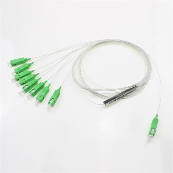 Stainless Steel Tube 250um 2.0mm cable Fiber PLC Splitter 1x8 used in PON ODN