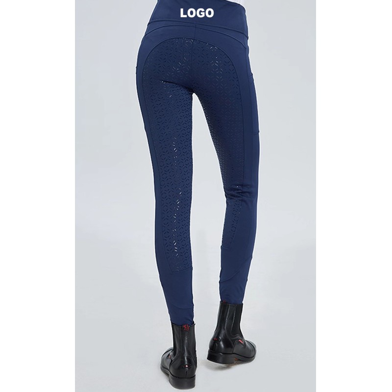 Custom OEM Women Four Seasons High Elastic Silicone Grip Equestrian Training Horse Riding Breeches