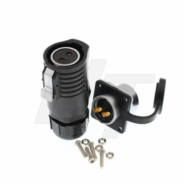 LP20 2 PinWaterproof Plastic Connector 30Amp Industrial Electrical Female Plug Male Panel Socket
