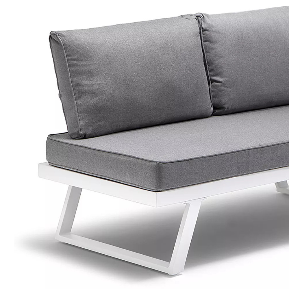 Aluminum Frame Patio Set AJUNION Modern Outdoor Furniture Daybed Sectional Lounge Set