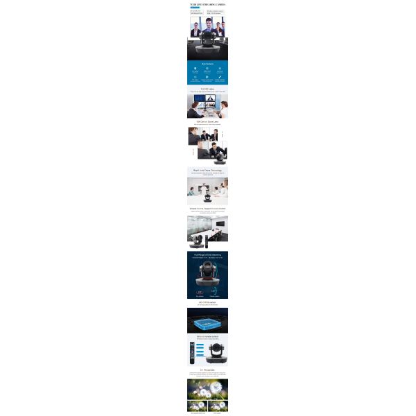 Высокопроизводительная водонепроницаемая PTZ камера с 10x цифровым зумом для прямой трансляции SDI