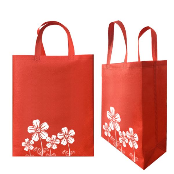 Red Non Woven Carry Bags 80g Non Woven Shopper Bags Customized