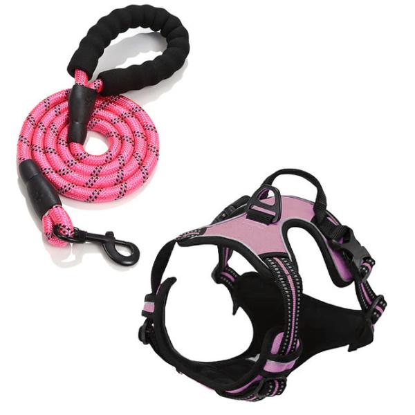 Neoprene Reflective Dog Harness Set No Pull Collar And Leash Custom Hi Vis Dog Harness