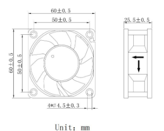 High CFM Flameproof EC Axial Fans 60x60x25mm For Ventilation
