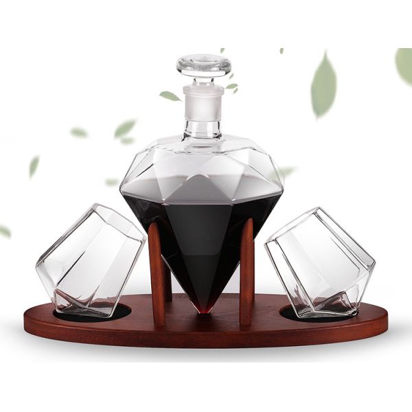 легковес бутылки графинчика вина диаманта 1000мл стеклянный для красного вина/вискиа