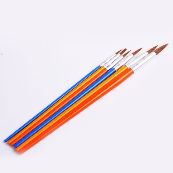 6pcs wholesale colorful goat hair wood brushes watercolor