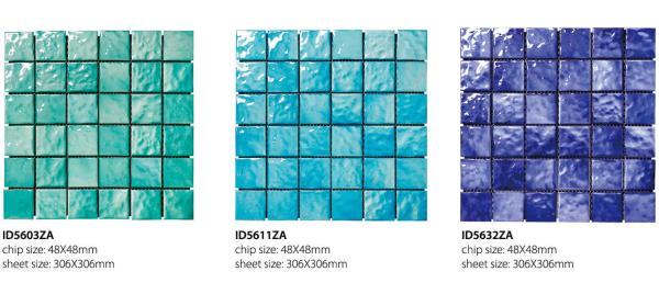 PRIMERA Blue Swimming Pool Mosaic Tiles 306x306mm Glazed Mesh Mounted