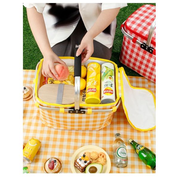 Продуктовые сумки перемещения покупок BSCI располагаясь лагерем, складная изолированная корзина пикника