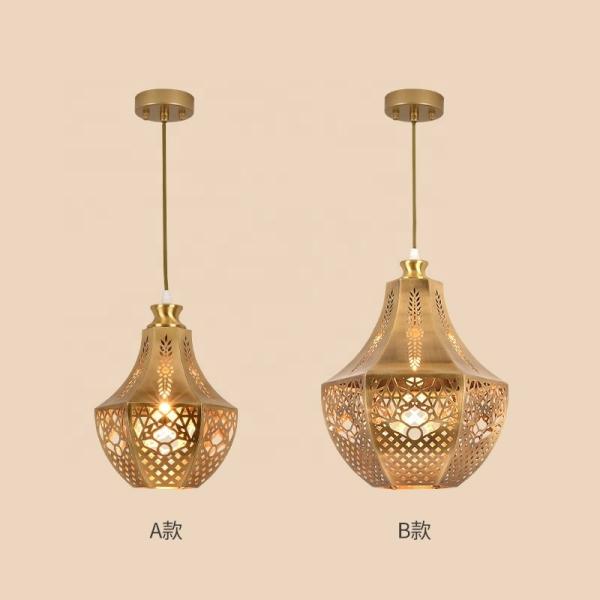 Gold Single Head Modern Copper Pendant Light Copper Glass Pendant Light With LED Light Source