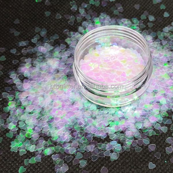 Ramadan Graduation Valentine's Day School PET Material Heart-Shaped Glitter with Bio Glitter Nails MOQ 1kg in 365 Colors