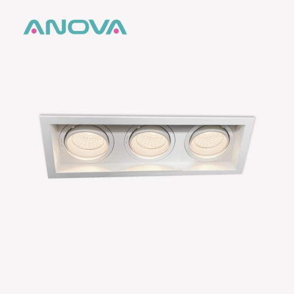 Lâmpadas de alumínio quadrado Anti-reflexo 90° Rotação 20° inclinação Para iluminação comercial