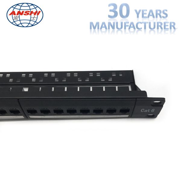 Black Rack Mount Patch Panel 19inch