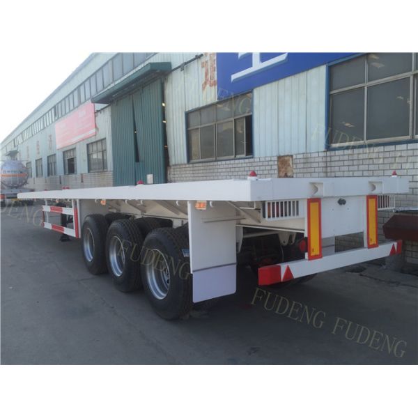 Steel Flatbed Container Trailer ABS Brake System 40 Feet / 20 Feet Size