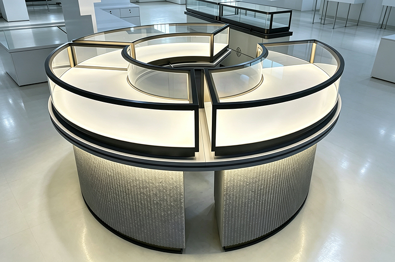 Textured Stone Base Counter Jewellery Shop C Shaped Open Ring Display Retail