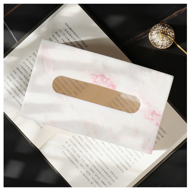 Wholesale Luxury Modern Marble Tissue Paper Storage Box for Living Room Dining Tables Desktop