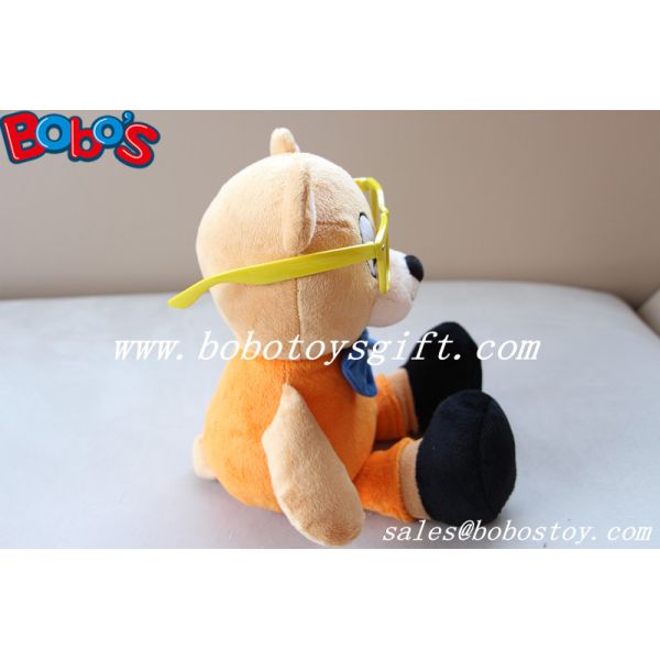 Custom Mascot Bear Toy Stuffed Bear Animal With Glass