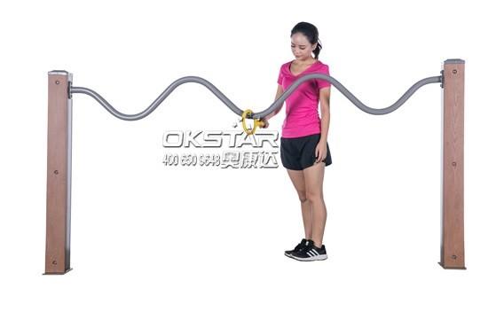 wood outdoor fitness equipment for elderly for old people