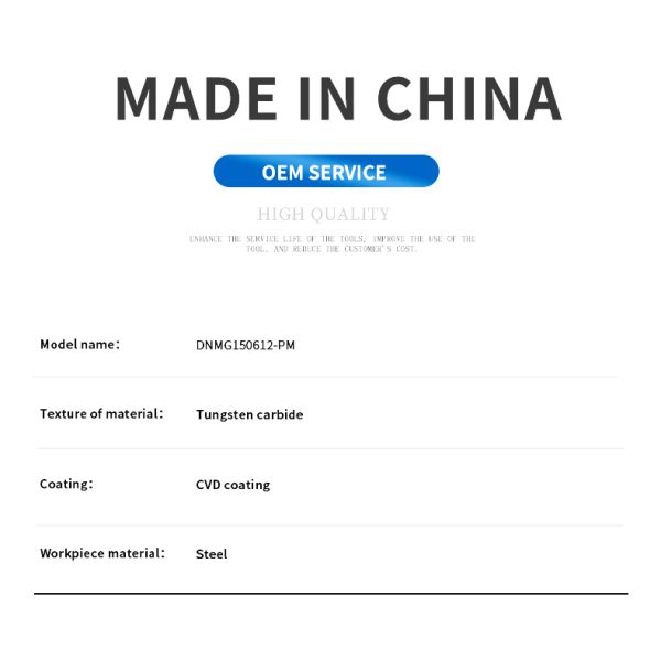 Inserção de gerencio Indexable do carboneto de tungstênio DNMG150612
