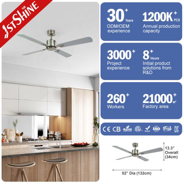 6 Speeds DC Motor Ceiling Fan with Silver MDF Blades and Mulit Colors in Fancy Design